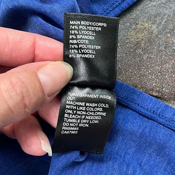 Zella Blue Long Sleeve Crew Neck Top 2X - Picture 9 of 11